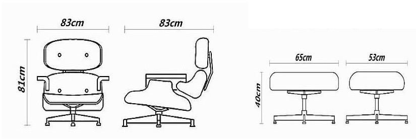 Eames Lounge Chair Ottoman Derlook, Eames Lounge Chair Width